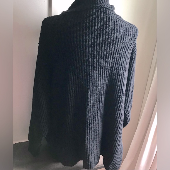 Free People Cozy Ribbed Knit Turtleneck Sweater - Black L - Picture 5 of 7